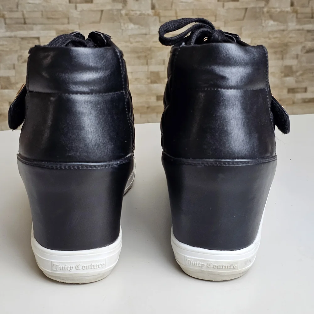 Juicy Couture Black Quilted Wedge Sneakers - Picture 3 of 9